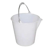 12L Plastic Bucket, White, Food Grade  Adomoo
